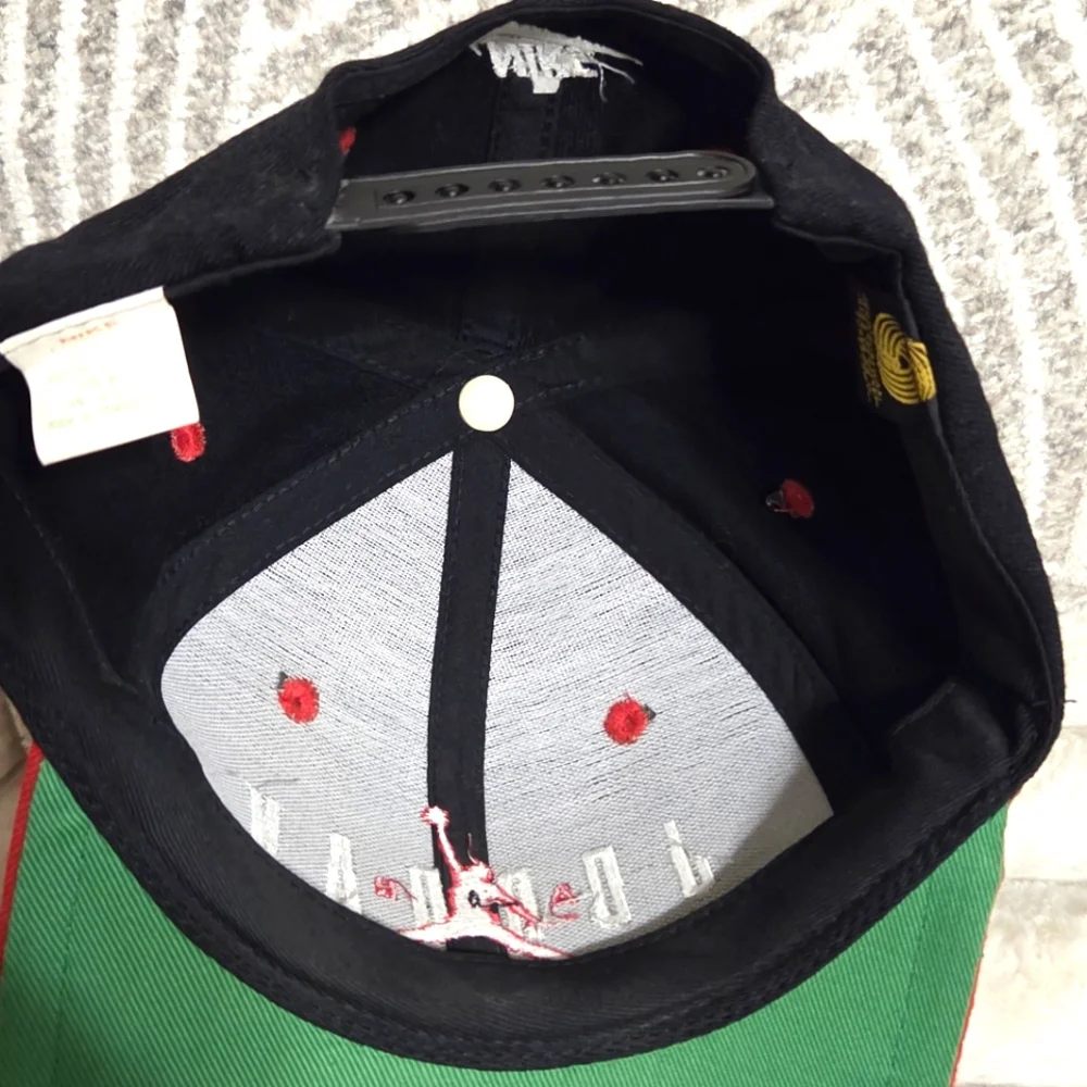 Vtg‎ 90s NIKE Air Jordan Jumpman Wool Snapback Hat Chicago Bulls Cap Bred EUC